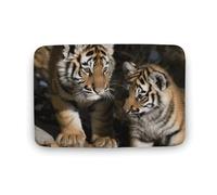 Tapis De Bain Tigre De Sibérie 40X60Cm Tapis De Porte Anti-Poussière Durable Paillasson pour Porte D'Entrée Intérieur Cuisine