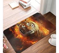 Tapis De Bain Tigre Froid en Flammes 40X60Cm Tapis De Porte Absorbant Lavable Paillasson D'Entree pour Terrasse Chambre À Coucher Intérieur