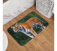 Tapis De Bain Tigre Orange À Rayures Blanches 40X60Cm Home Tapis Absorbant Antidérapant Paillasson pour Terrasse Maison Porte D'Entrée