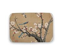 Tapis de bain traditionnel chinois, motif oiseau sur prunier, doux et absorbant, en velours corail, antidérapant, séchage rapide, 40 x 60 cm