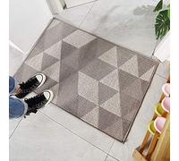 Tapis de Bain Triangle Brun Tapis Douche Antidérapant Moelleux Microfibre Tapis Salle de Bain Lavable Machine Bath Mat Absorbant d'eau Epais Rug 50x80cm