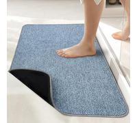 Tapis de bain ultra fin en caoutchouc antidérapant pour salle de bain, séchage rapide, lavable en machine, poils bas, absorbant, douche à l'extérieur, évier, accessoires de décoration d'intérieur