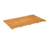 Tapis de bain uni marron en bois 80 x 48 x 2,5 cm Tapis de bain antidérapant avec design ventilé pour salle de bain, douche, WC, spa, confort et hygiène