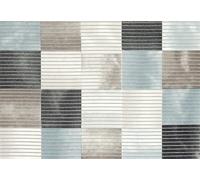 Tapis de bain Universal Friedola "Cube Grey" - Rectangulaire - Tapis de salle de bain - Tapis de douche - Gris/Beige - 80x48cm