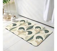 Tapis de Bain Vert, Tapis de Douche Antidérapant 60 x 90 cm, Séchage Rapide, Absorbant l'eau, Anti Odeur, Facile à Nettoyer, pour Douche, Salle de Bain, Paillasson, Chambre et Salon, nordique O-8891