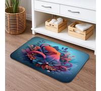 Tapis de bain vibrant à séchage rapide, absorbant, antidérapant, lavable en flanelle, pour salle de bain, toilettes, toilettes, 40,6 x 61 cm