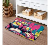 Tapis de bain vibrant à séchage rapide, motif peinture gouttes, absorbant, antidérapant, moderne en flanelle, lavable pour décoration de salle de bain, 50,8 x 81,3 cm
