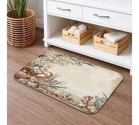 Tapis de bain vintage à séchage rapide, motif créatures océaniques, nature, absorbant, antidérapant, lavable en flanelle côtière, pour salle de bain, toilettes, toilettes, décoration 50,8 x 81,3 cm
