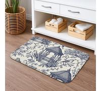 Tapis de bain vintage à séchage rapide, motif oiseau élégant, absorbant, antidérapant, décoration printanière, flanelle lavable pour salle de bain, 50,8 x 81,3 cm