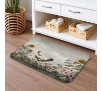 Tapis de bain vintage à séchage rapide - Motif poulet de campagne - Absorbant et antidérapant - En flanelle rustique - Lavable - Pour salle de bain, toilettes, toilettes - 50,8 x 81,3 cm