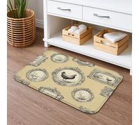 Tapis de bain vintage à séchage rapide - Portraits d'animaux rustiques - Absorbant et antidérapant - Tapis de bain classique en flanelle lavable pour salle de bains et toilettes, toilettes - 50,8 x