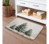 Tapis de bain vintage à séchage rapide - Rustique, forêt, absorbant, antidérapant, lavable en flanelle d'hiver pour salle de bain, toilettes, toilettes, décoration (50,8 x 81,3 cm)