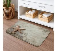 Tapis de bain vintage nautique à séchage rapide, absorbant, antidérapant, en flanelle côtière, pour salle de bains, toilettes, toilettes, décoration 40,6 x 61 cm