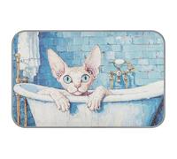 Tapis de bain vintage pour chat Cornouailles Rex Tapis de bain d'été auto-rafraîchissant 96,5 x 58,4 cm Tapis de refroidissement pour chaton à l'extérieur Confortable Tapette rafraîchissante pour