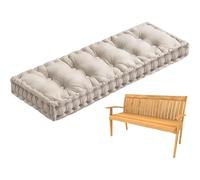 Tapis de banc en velours doux pour balancelle de 10 cm d'épaisseur avec poignée - 170 x 60 cm - Blanc - Pour intérieur et extérieur