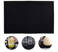 Tapis de Bar ，45 * 30 cm Tapis égouttoir Vaisselle Silicone Noir pour Les Comptoirs De Restaurant De Cuisine De Bar à Café