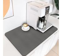 Tapis de bar à café : tapis de machine à café pour comptoirs, tapis de séchage absorbant pour comptoir de cuisine, café, bar, 40,6 x 61 cm, accessoires de bar à café avec dos en caoutchouc antidérapant (gris)