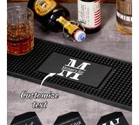 Tapis de bar personnalisé, tapis de bar sur mesure, accessoires de bar à domicile, tapis de barman en caoutchouc, tapis de bière en silicone, cadeau pour la base secrète des hommes, cadeau pour le pèr