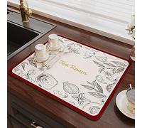 Tapis de Bar pour Plan de Travail, Tapis de déversement Service Bar cafetière Tailles Multiples Styles for Les comptoirs Cuisine(J Style,Width50*length60cm)