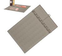 Tapis de barbecue en silicone - Plateau latéral pour outils - Grand support pour spatules - Convient pour griller et cuisiner à la maison ainsi que sur la plancha et le plan de travail dans la cuisine
