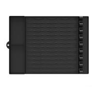 Tapis de barbecue en silicone pour barbecue Weber avec emplacements d'assaisonnement - Support de spatule résistant à la chaleur antidérapant organisateur d'outils 42,5 x 29,8 cm (noir)