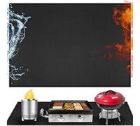 Tapis de barbecue extérieur, ignifugé et imperméable, protège les surfaces de la graisse et des dommages causés par la chaleur (100 x 152 cm, 39 x 60 cm)