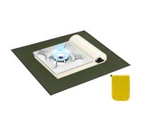 Tapis de barbecue ignifuge pour barbecues et foyers, accessoire de poêle portable réutilisable avec design durable résistant à la chaleur, bouclier de sol extérieur pour camping, randonnée, patio