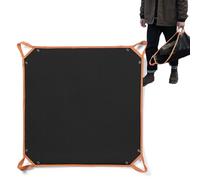 Tapis de barbecue ignifuge, tapis de cheminée en silicone | Matina ignifuge avec poignée de feu à double face à double flagie pour la zone extérieure portable, portable, po