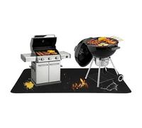 Tapis de Barbecue pour Grill d'Extérieur,122 X 91 Cm Grande Taille Double Face Résistant Au Feu Antidérapant - Tapis Sous Grill - Pour Deck, Patio, Arrière-Cour, Pelouse, Barbecue, Grillade, Cuisson,