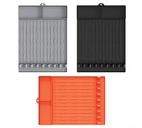 Tapis de barbecue résistant à la chaleur pour barbecues Weber, construction en silicone avec emplacements dédiés pour outils et bouteilles d'assaisonnement (orange)