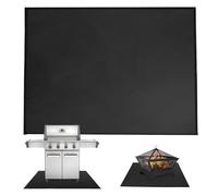 Tapis de Barbecue U 100 x 120/152/182 cm (Anthracite) - comme Protection Parfaite du Sol pour Le gaz, Le Barbecue au Charbon de Bois - Tapis de Protection du Sol pour Les barbecues en Famille sur la