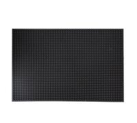 Tapis de Barbier Antidérapant en PU Noir pour Salon de Coiffure | Protection du Plan de Travail, Pose Stable pour Lames et Brosses, Format Facile à Transporter