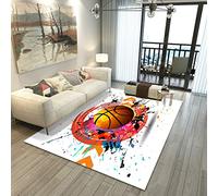 Tapis de Basket-ball de Sport 3D Lettres de Graffiti Tapis de Porte Ado Garçons Filles Tapis Pour Chambre D'enfant Chambre Salon Salle de Bain Cuisine Couloir Tapis de Sol (Couleur 3,100x150 cm)