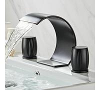 Tapis de bassin de salle de bain en laiton brossé moderne Tap de bassin de salle de bain avec bec de cascade LWX