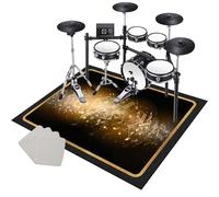 Tapis de Batterie Antidérapant Insonorisant 180 x 140 cm Tapis de Tambour Insonorisé pour Batteurs, Tapis d'absorption des Vibrations, Moquette Antidérapante Tapis de Sol pour Instruments de Musique