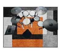 Tapis de Batterie électronique, Tapis Batterie Acoustique Insonorisant, Tapis de Tambour Insonorisé, Tapis Antidérapant pour Batterie Tapis de Protection Pour Accessoires de Percussion 120 x 100 cm