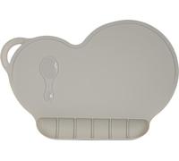 Tapis de bébé en silicone - tétine anti -glissement imperméable à l'eau - set de table pour enfant (gris)