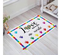 Tapis De Bienvenue 40X60Cm, Puzzle Coloré pour l'Autisme Pièces Fractales Activité De Loisir Tapi Salle De Bain Durable Tapis De Porte pour Intérieur Chambre Cuisine