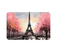 Tapis De Bienvenue Antidérapant Paillasson Peindre La Tour Eiffel De Paris Facile À Nettoyer Tapi Salle De Bain pour Entrée Cuisine Porte D'Entrée 40X60Cm
