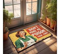 Tapis de bienvenue antidérapant pour porte d'entrée ou d'extérieur avec inscription « Don't Make Me Poison Your Food » (65 x 90 cm)