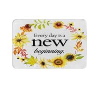 Tapis De Bienvenue Antidérapant Tapis De Bain Chaque Jour Est Un Nouveau Départ Facile À Nettoyer Tapi Salle De Bain pour Déco Chambre Terrasse 40X60Cm