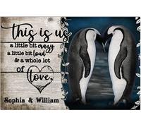 Tapis De Bienvenue Antidérapant Tapis De Bain Penguin This is Us Un Peu Fous Un Peu Bruyants Et Beaucoup d'amour Lavable Tapi Entrée pour Intérieur Terrasse Chambre 40X60Cm