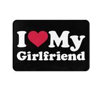 Tapis De Bienvenue Antidérapant Tapis De Porte J'aime Ma Copine Anti-Saleté Tapi Salle De Bain pour Cuisine Couloir Chambre 40X60Cm