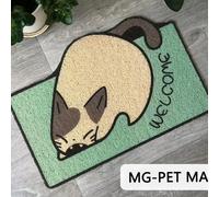 Tapis de bienvenue avec chat fatigué l Adorable paillasson Chat Design - Tapis antidérapant pour couloir & porte d entrée, déco pour les amis des chats