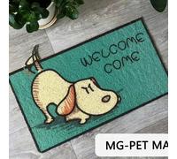 Tapis de bienvenue avec motif teckel l Welcome Home paillasson chien - tapis antidérapant pour entrée & couloir, tapis de propreté pour les amis des animaux domestiques