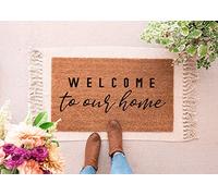 Tapis De Bienvenue chez Nous Tapis De Porte Ramasse La Saleté Paillasson Durable Paillasson Exterieur pour Jardin Entrée Chambre 40 X 60Cm