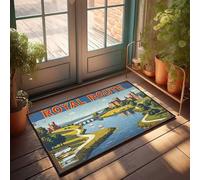 Tapis de bienvenue d'automne en plein air Royal Route: A Scenic Journey Through Historic Landscapes Doormat Décoration de chambre pour hommes Paillasson avec dictons amusants (65 x 90 cm)
