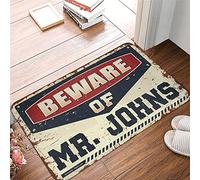 Tapis de bienvenue d'automne pour l'extérieur avec inscription « Beware of Mr. Johns » (50 x 80 cm)