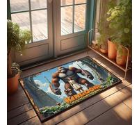 Tapis de bienvenue en plein air « Kingdom Of The Planet : A Tale Of Titans And Adventures » - Décoration de chambre pour homme - Avec dictons amusants (40 x 60 cm)