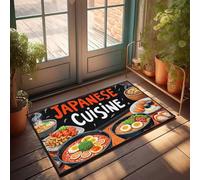 Tapis de bienvenue en plein air pour l'automne Cuisine japonaise : un voyage culinaire à travers la saveur et la tradition Paillasson Décoration de chambre pour hommes Paillasson avec dictons amusants